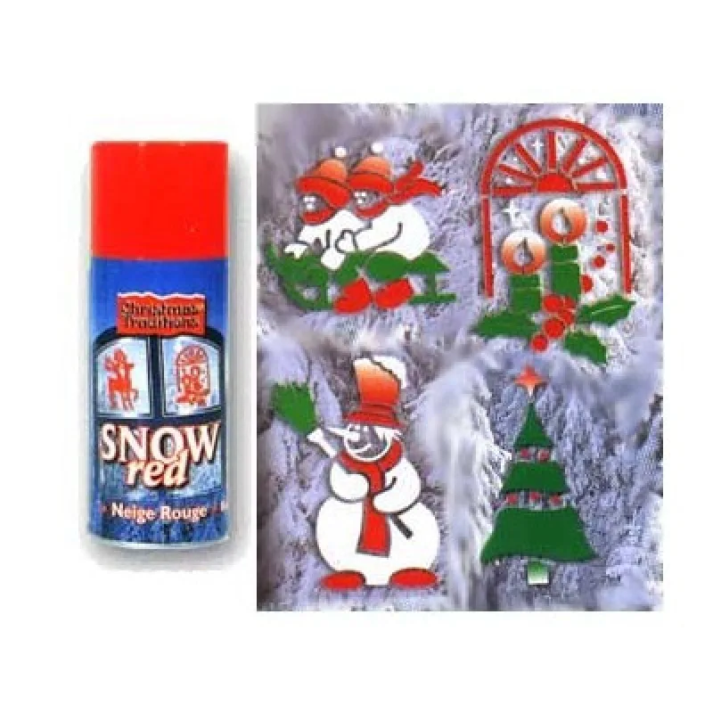 Z GOOD MARK CHRISTMAS TRADITIONS Snow Spray Red 150ml - vánoční dekorativní sníh ve spreji - červený