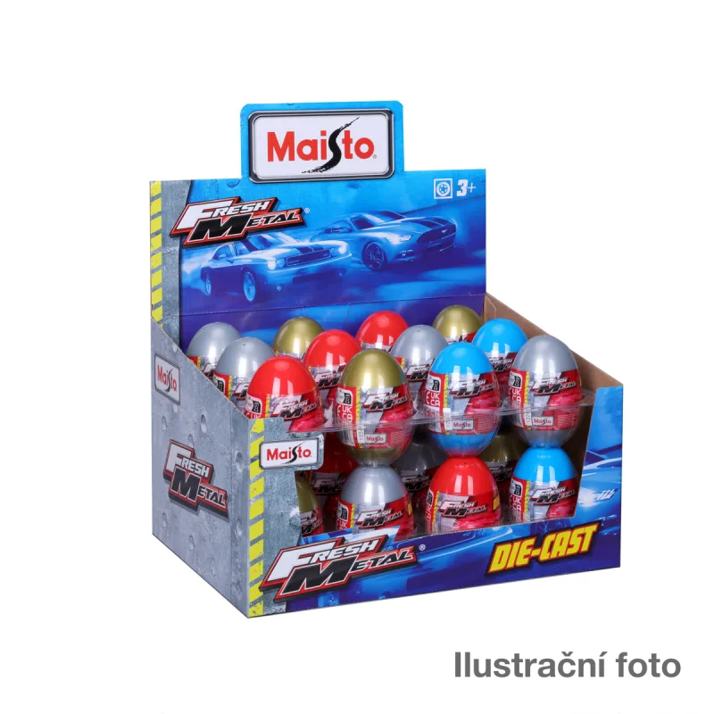 Maisto M. Egg - 3´´FM 12 licencovaných áut, mix