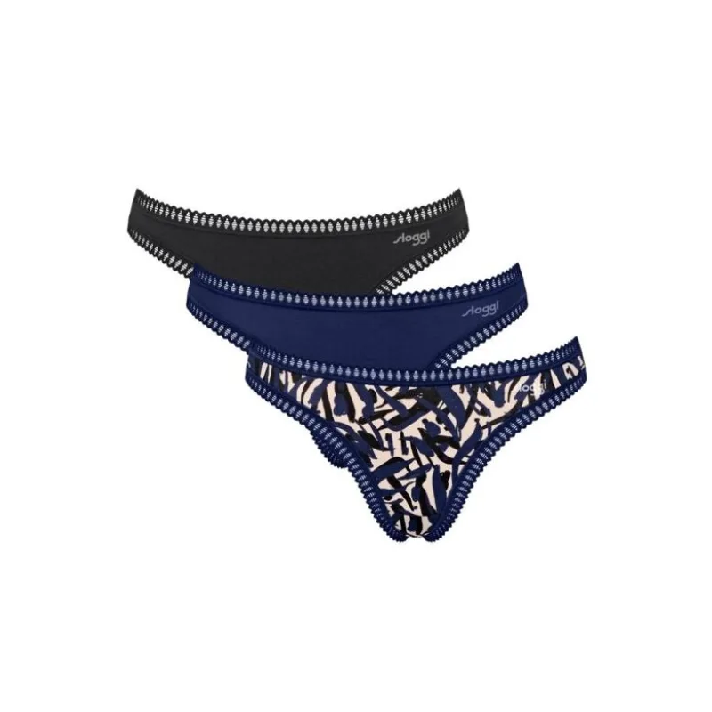 3PACK Tangá Sloggi Go Crush bavlnené viacfarebné XL