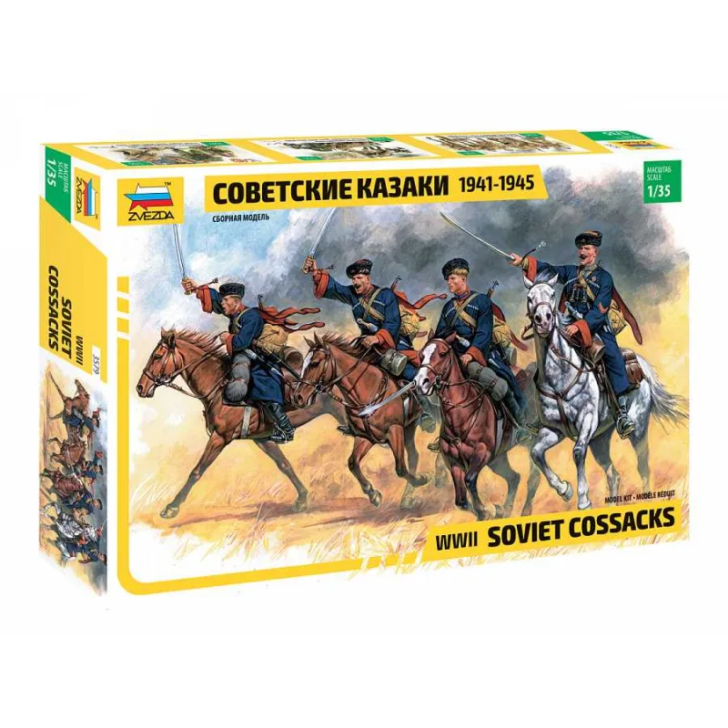 Zvezda Model Kit figúrky 3579 - Sovietski kozáci (RR) (1:35)