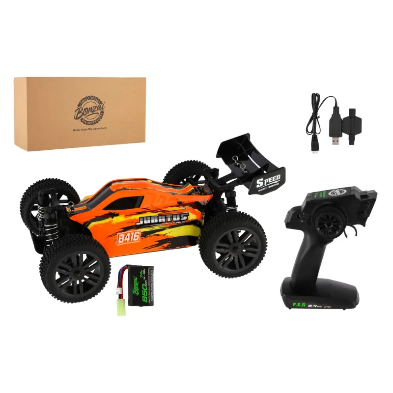 Teddies Auto RC Buggy Bonzai Jubatus terénne 30cm plast oranžové 2,4GHz na bat.+2xnar. pack v krab. 40x14x21