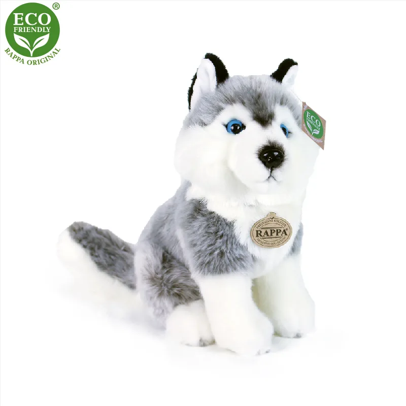 Rappa Plyšový pes Husky sediaci 30 cm ECO-FRIENDLY