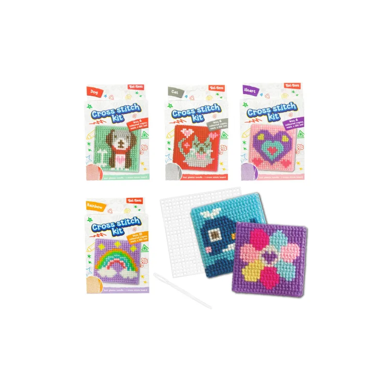 Teddies Vyšívanie krížikovým stehom mix druhov v krabičke 11x17x4cm