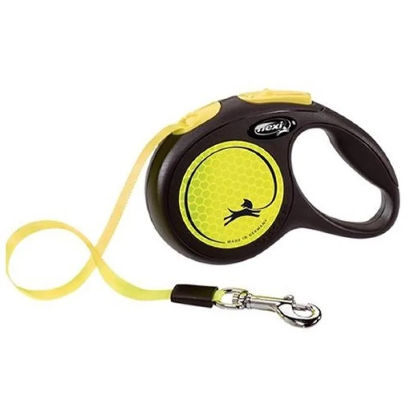 Vodítko Flexi New Neon M páska 5 m (do 25 kg) žltá