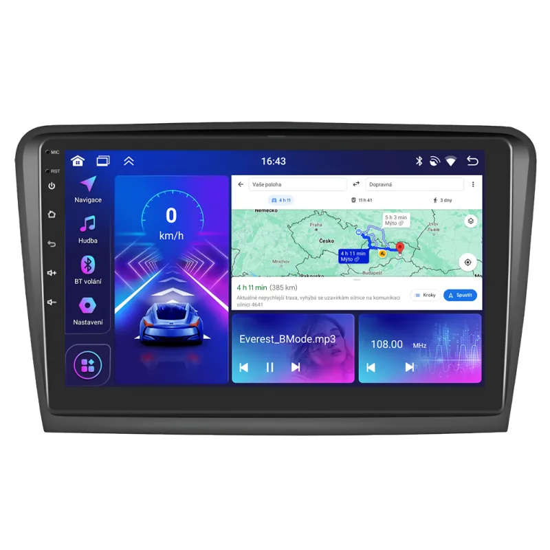 Bmode 2DIN autorádio BEV03 Android, Škoda Superb II B094