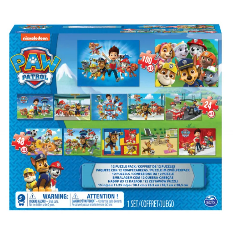 Spin Master Set Puzzle Tlapková patrola, 12 kusů