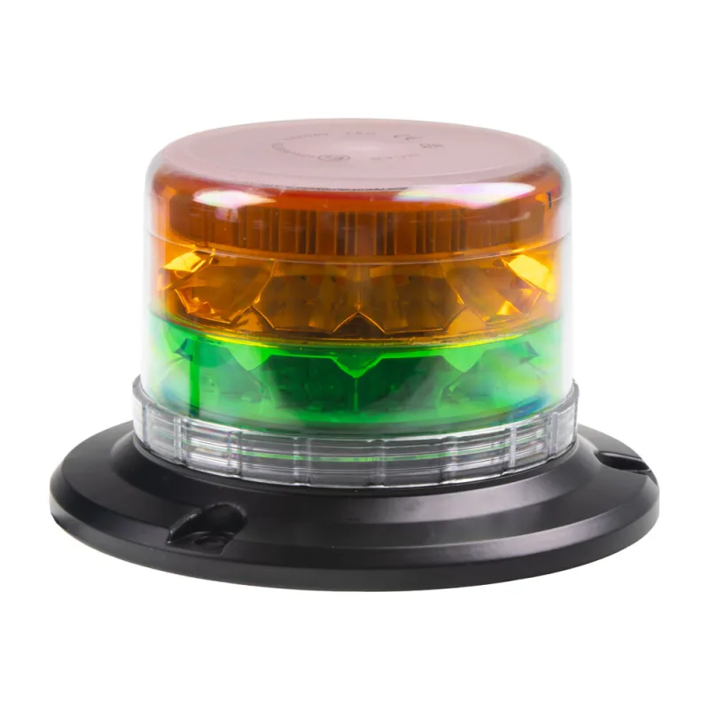 LED maják, 12-24V, 24xLED zelený/oranžový, magnet wl813go
