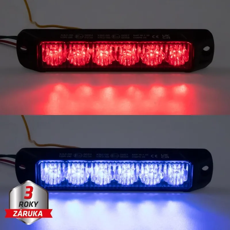 PROFI výstražné LED světlo vnější, červeno-modré, 12-24V, ECE R65 CH-060RB