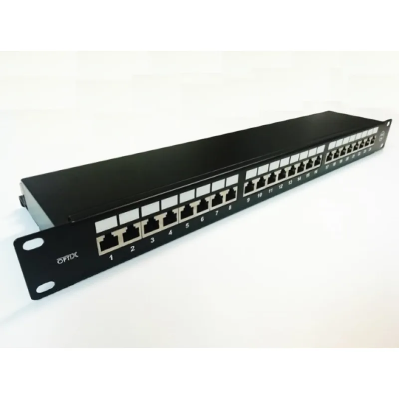 OEM Patch panel 24p.Cat6A STP 1U osazený černý 4043