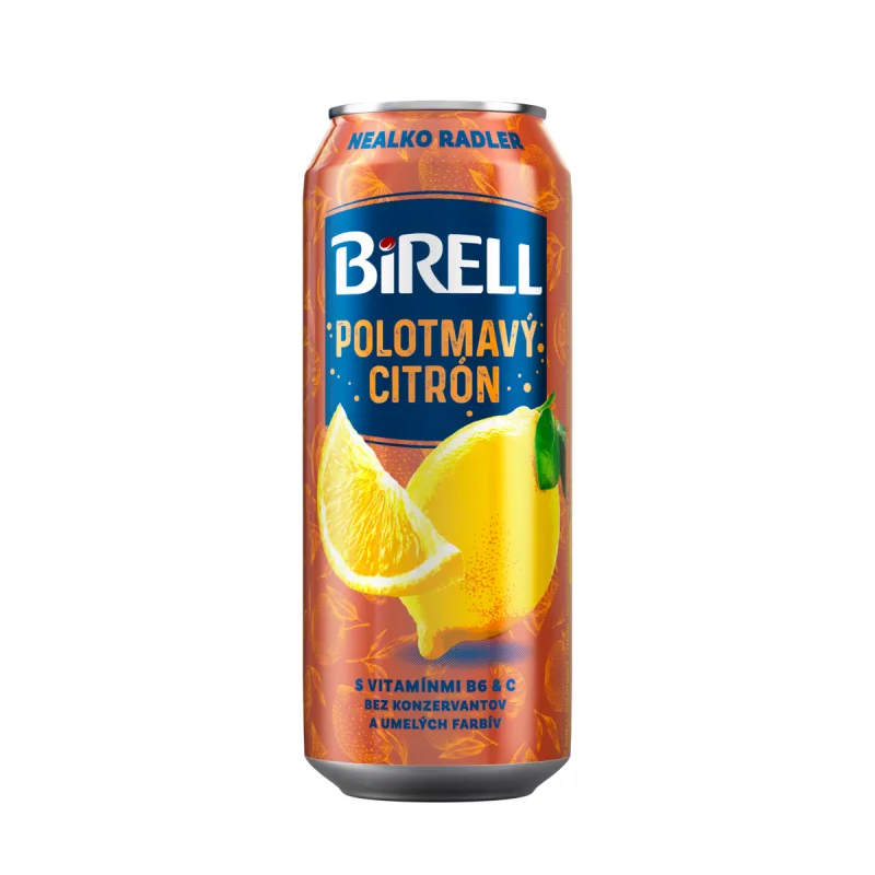 Birell Radler nealkoholický polotmavý citrón 500 ml