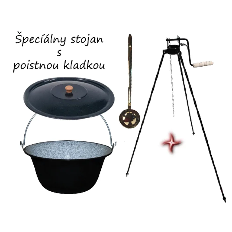 Kotlík 20 l + Stojan s poistnou kladkou a navijákom