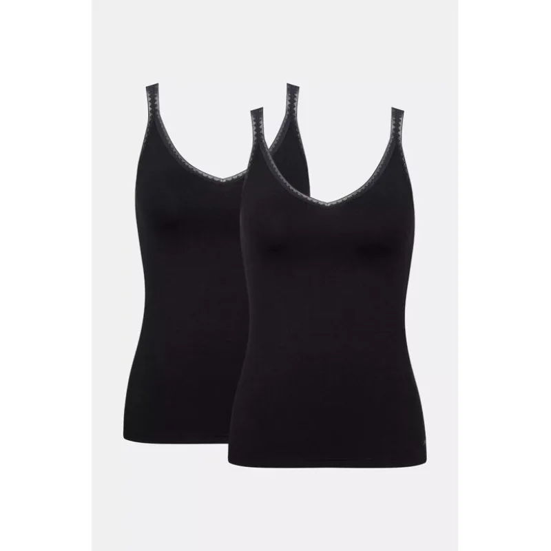 2PACK Sloggi Go Top s úzkymi ramienkami z organic bavlny čierny M