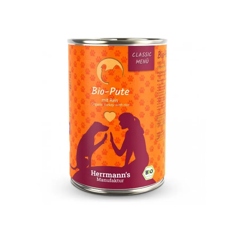 Herrmanns BIO Morčacie mäso s ryžou, konzerva 6x 400 g