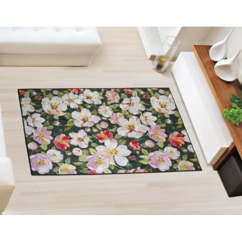 Bellatex Koberec - běhoun 3D tisk - květy - šíře 80x120 cm