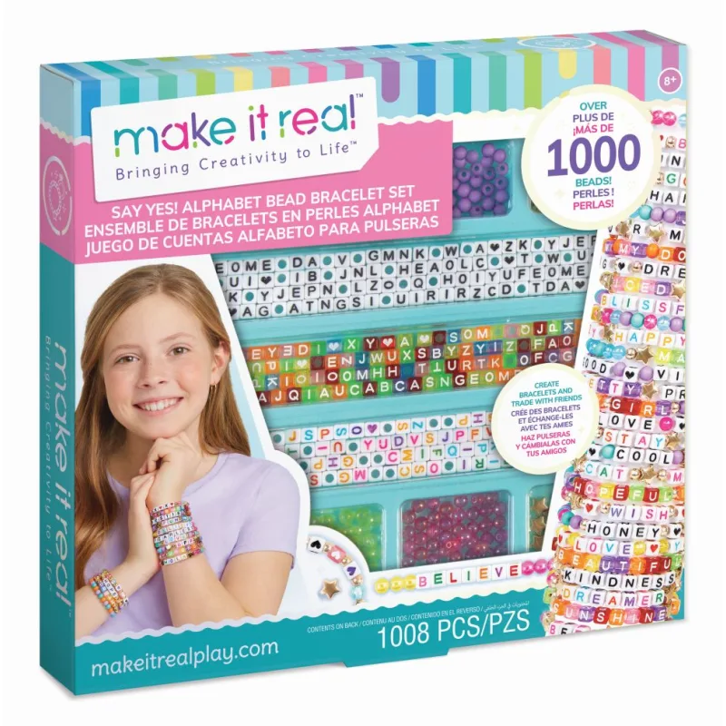 Make it Real Sada korálok abecedy. Povedz Áno!