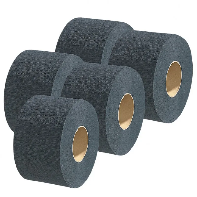 SIBEL BARBURYS Elastic Paper Collars - čierny ochranný krepový golier okolo krku - 5ks