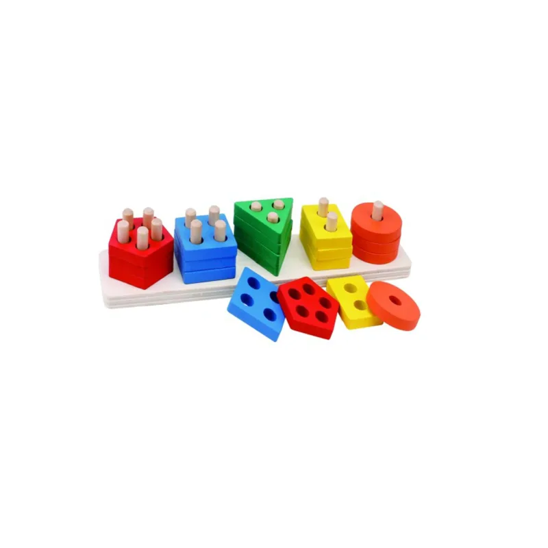 Teddies Skladačka veža drevo 29,5 cm v krabičke 7x30,5 x6cm
