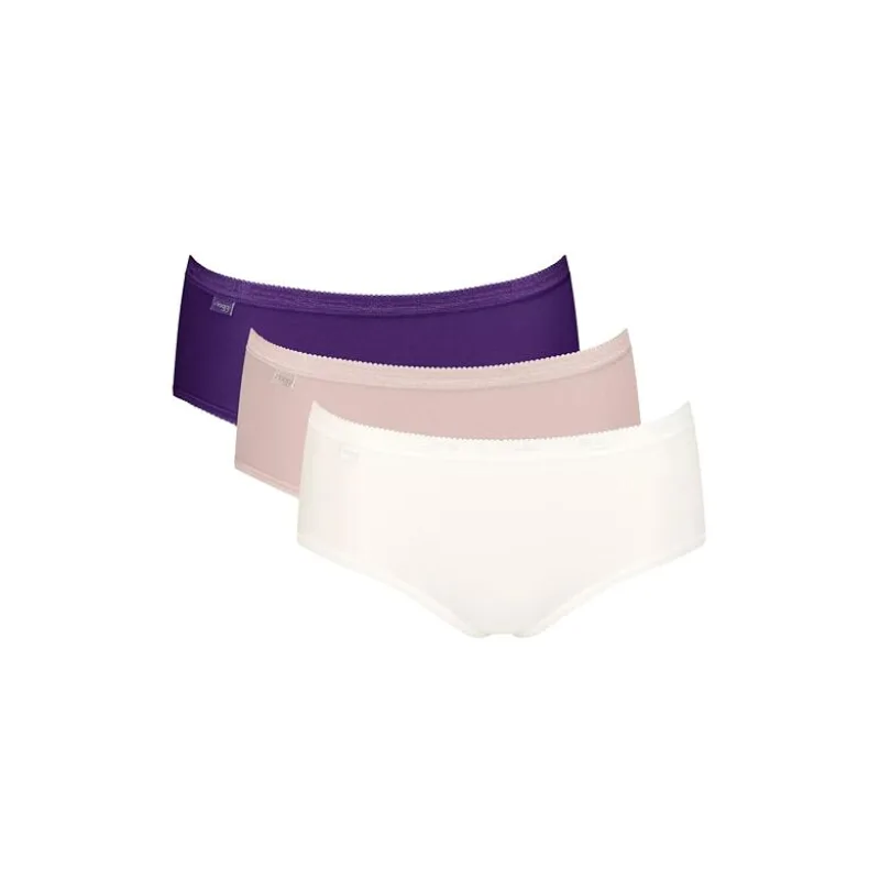 3 pack nohavičiek Basic+ Midi biele, béžové a fialové XL