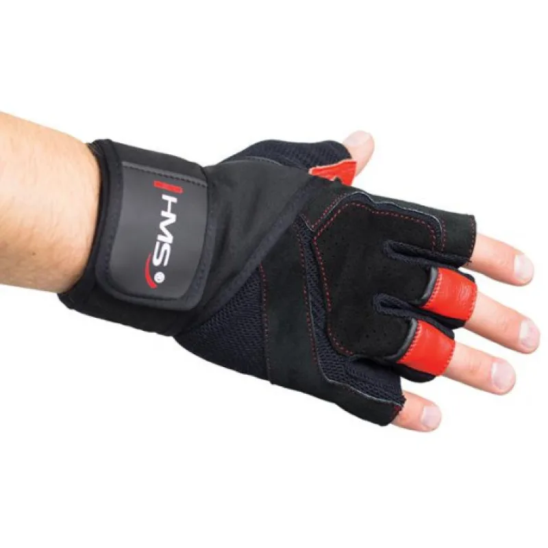 FITNESS RUKAVICE ČERVENÉ RST01 HMS XL