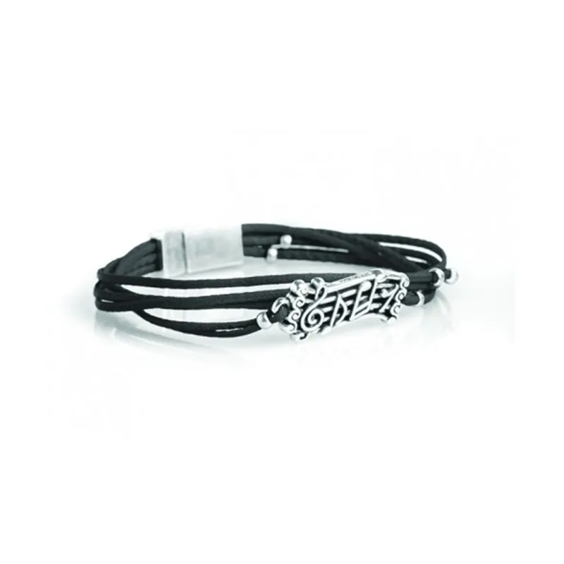 Music Gift Company Náramek na ruku - notový zápis (černý)