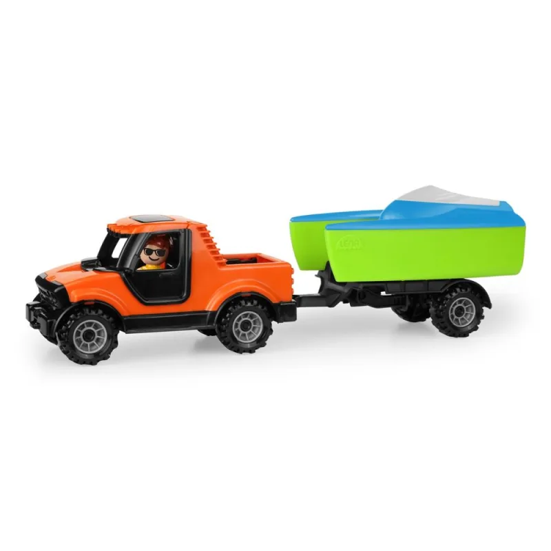 Lena Truckies Pickup s vozíkom a loďkou