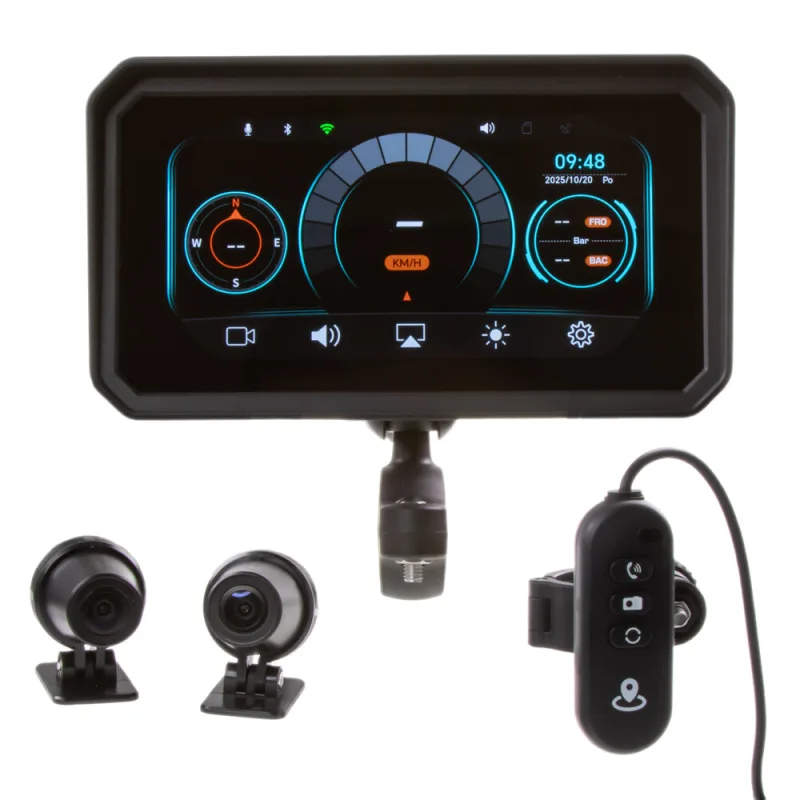 Monitor 6" na motocykl s Apple CarPlay, Android auto, Bluetooth, DVR, GPS ds-601caDVRM