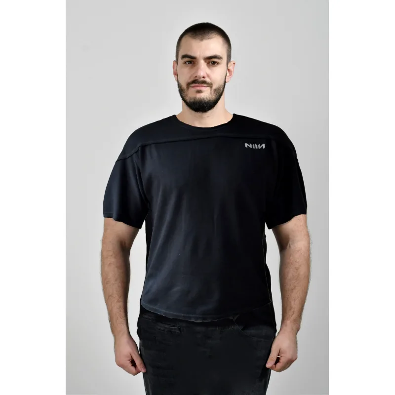 Fitness funkčné tričko NIIN BodyGym Pro - L, čierna sýta
