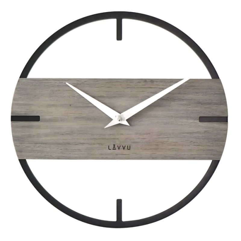 Štýlové drevené hodiny LOFT v industriálnom vzhľade ⌀35cm LAVVU LCT4011