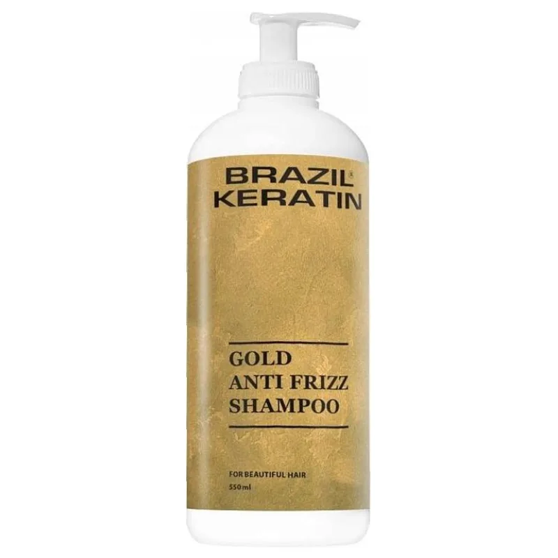 BRAZIL KERATIN GOLD Antifrizz Hydratačný šampón so zlatom, keratínom 550ml