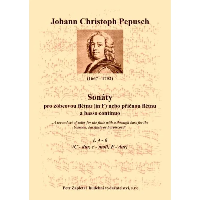 NotaNota Sonáty pro zobcovou (in F) nebo příčnou flétnu a basso continuo č. 4 - 6 (A second set of solos for the flute with a through bass for the bas