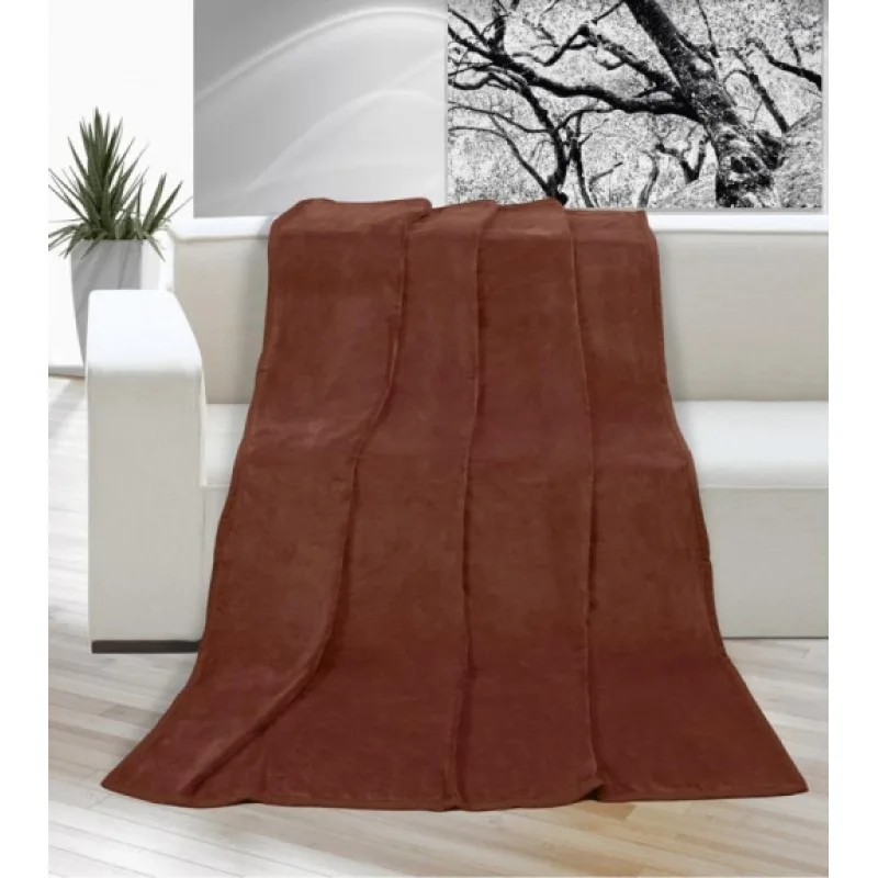 Bellatex Přikrývka KORALL MICRO Hnědá - 200x230 cm