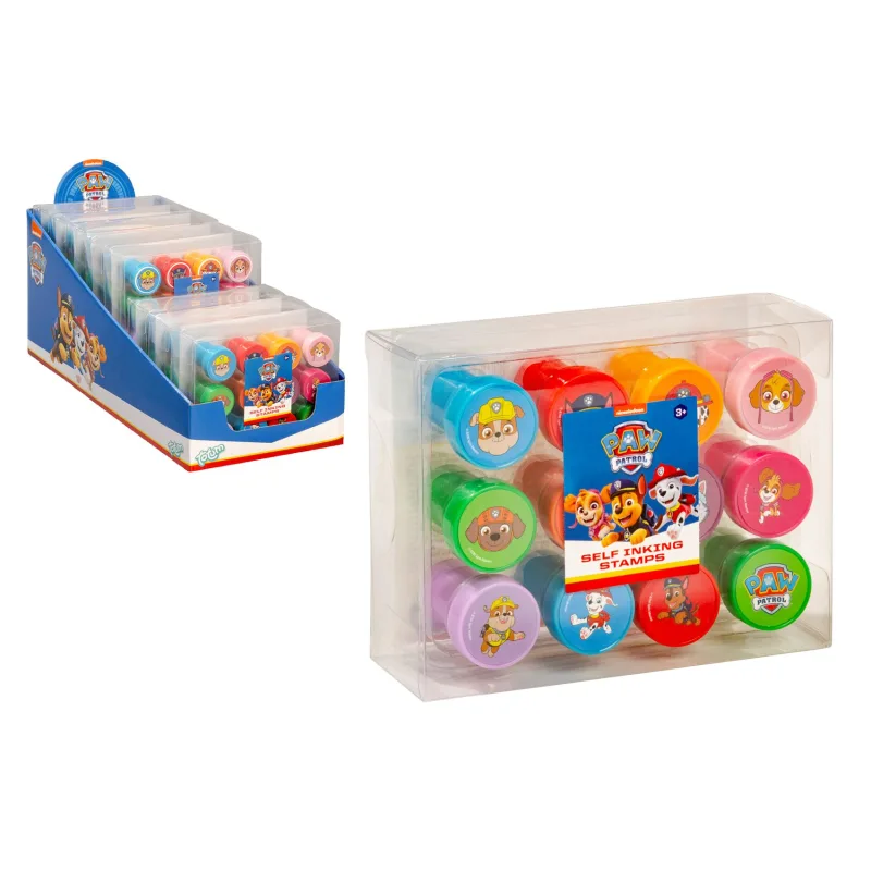 Lowlands Pečiatky samofarbiace 12ks plast Paw Patrol/Tlapková patrola v blistri 12x9cm