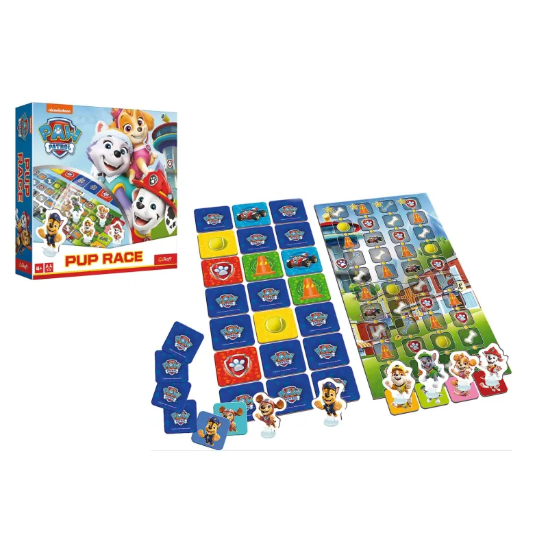 Trefl Závod Labková patrola/Paw Patrol spoločenská stolová hra v krabici 24,5x24,5x5cm