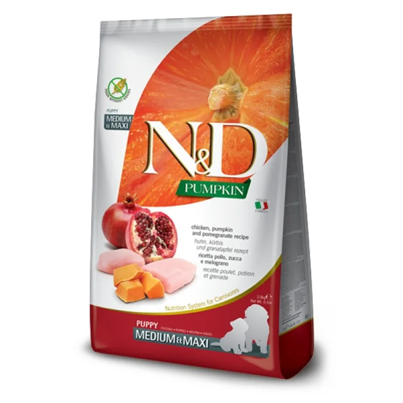 Farmina N&D dog PUMPKIN GF puppy medium & maxi, chicken & pomegranate 12 kg