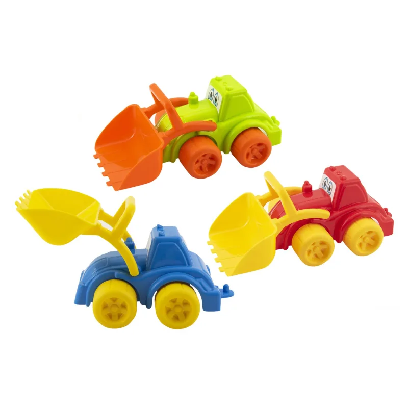 Teddies Stavebný stroj plast bager/nakladač 3 farby 26x13x11cm 12m+