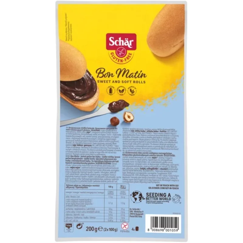 Schär BON MATIN žemle bezgluténové sladké 4x50g