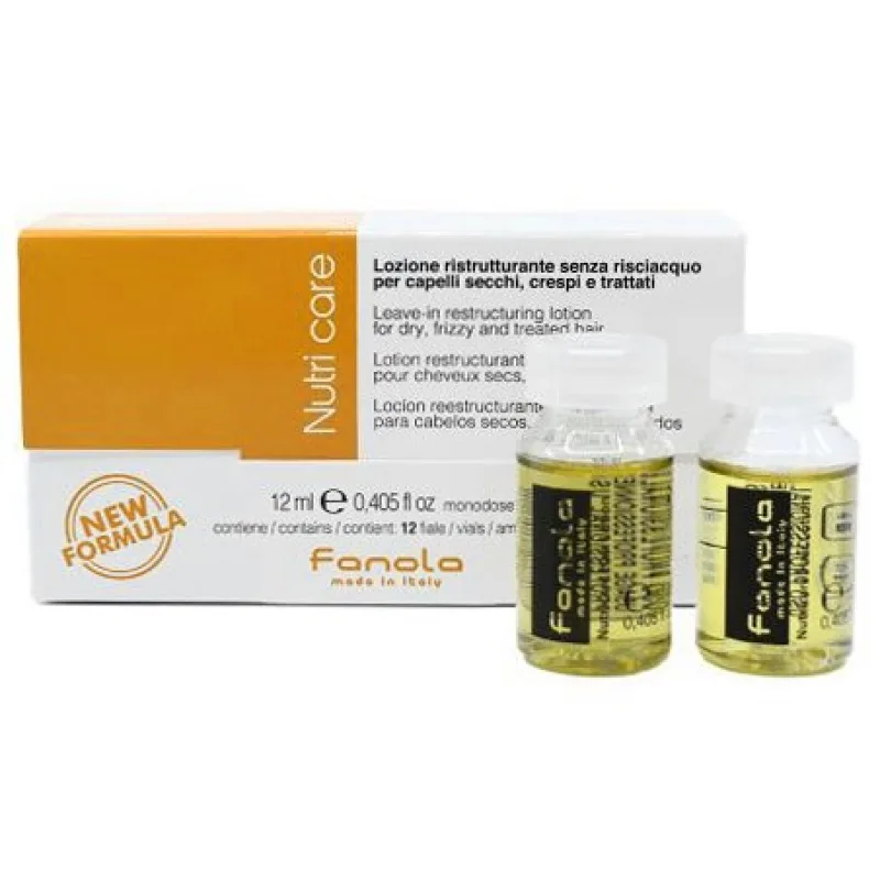 FANOLA Nutri Care Leave-In Restructuring Lotion 12x12ml - ampulka na suché a krepaté vlasy