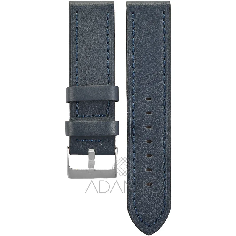 Kožený remienok na hodinky 22 mm modrý ADANITO TK001R05S05-22
