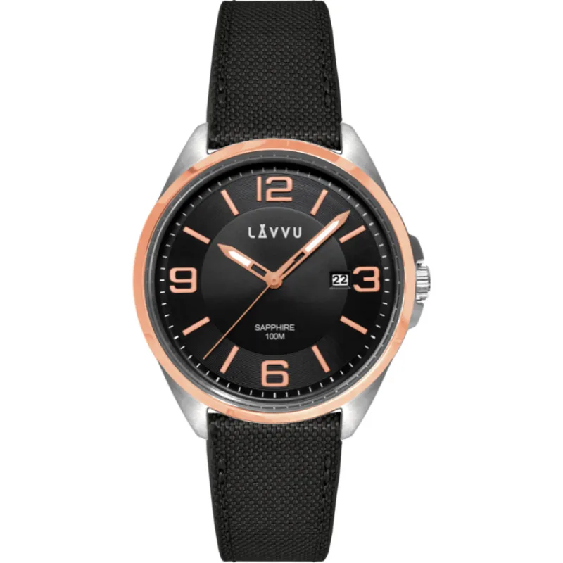 Pánske hodinky HERNING Rose Gold so zafírovým sklom LAVVU LWM0099