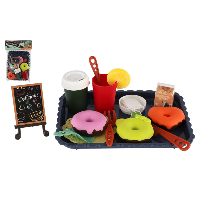 Teddies Kuchynská sada riadu + potraviny plast vo vrecku 20,5x30cm