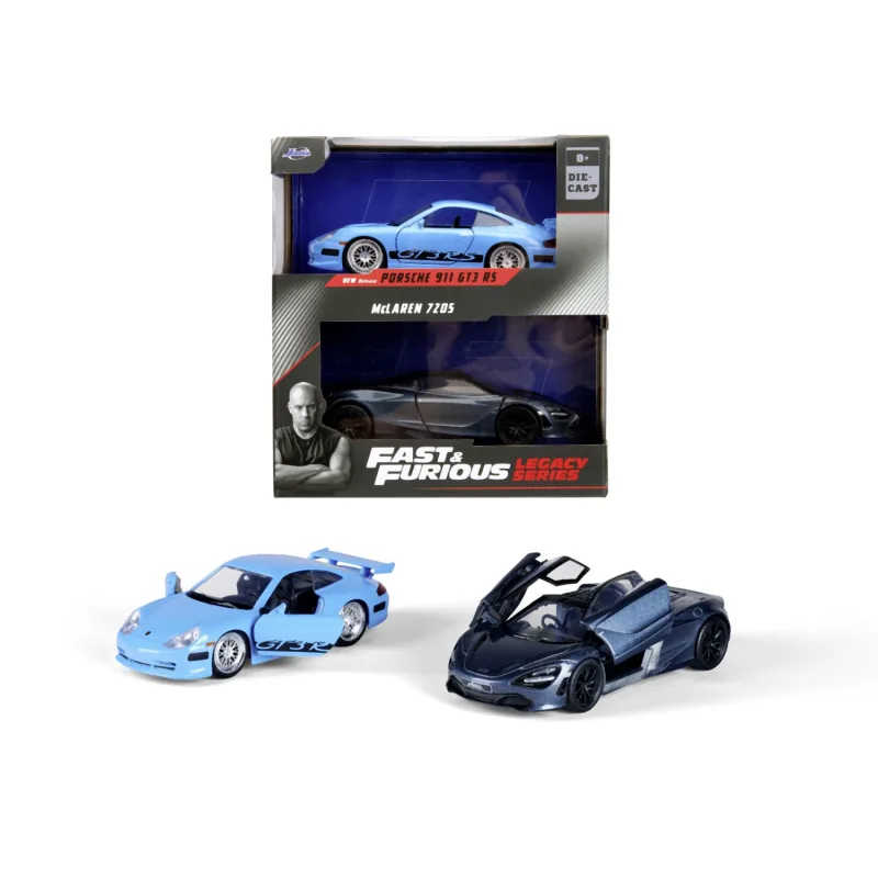 Jada Rýchlo a zbesilo Twin Pack Brianovo Porsche 996 GT3 RS a Shaw's McLaren, 1:32 Wave 1/2