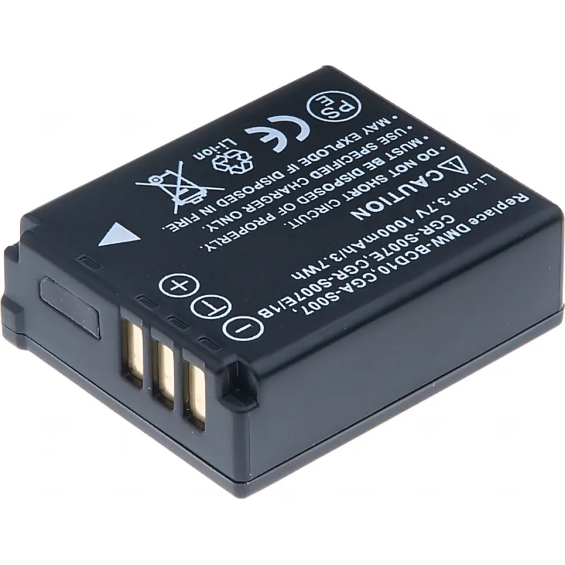 Baterie T6 Power pro Panasonic DMW-BCD10, CGA-S007, CGR-S007E, CGR-S007E/1B, 850mAh, 3,1Wh DCPA0012
