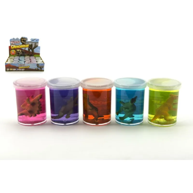 Teddies Sliz - hmota 80g dinosaurus 6cm 6 farieb