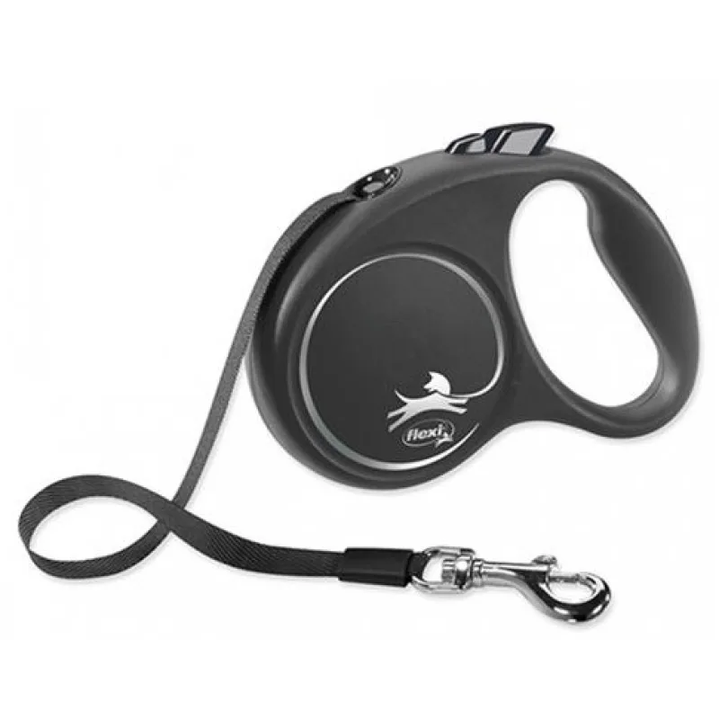 Vodítko Flexi Black Design S páska 5 m (do 15 kg) čierna