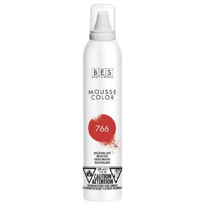 BES Mousse Color Farebné penové tužidlo 766 intenzívne červená