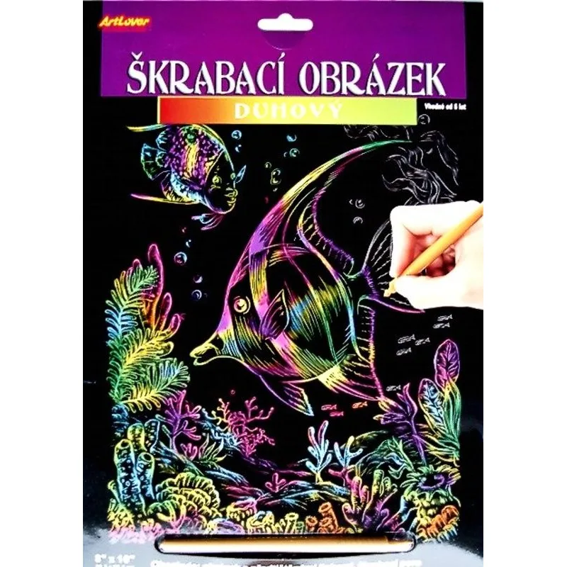 ArtLover škrabací obrázek duhový, Ryby - 25x20 cm