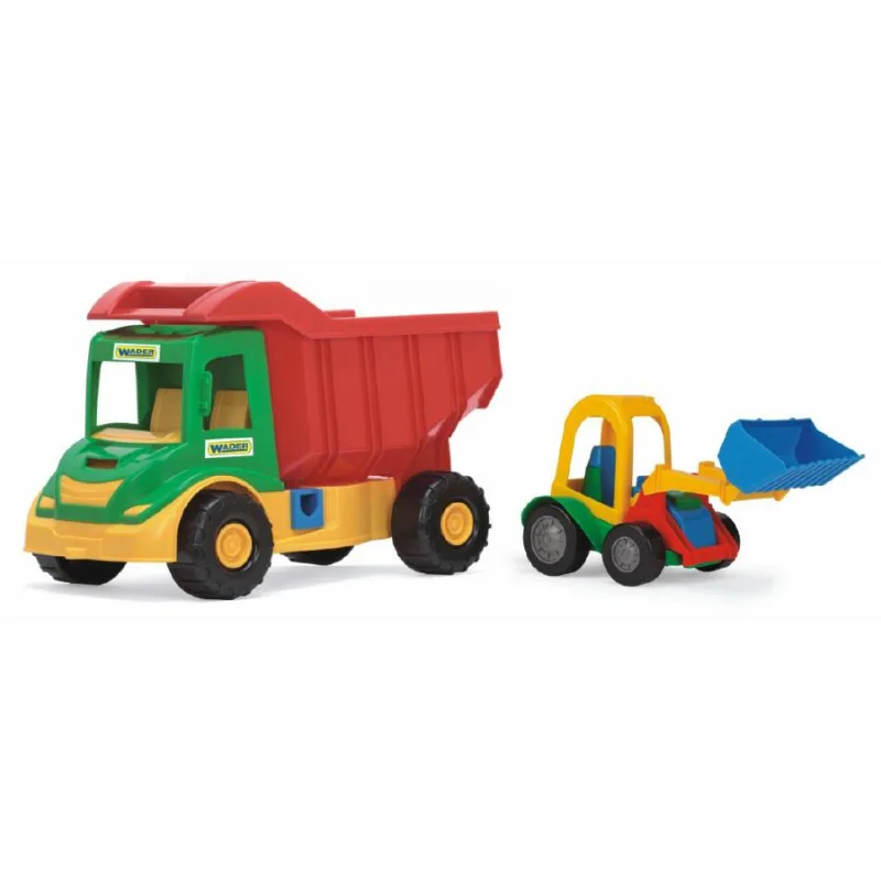WADER Auto multitruck s nakladačom plast 37cm asst 2 farby v sieťke 12m+