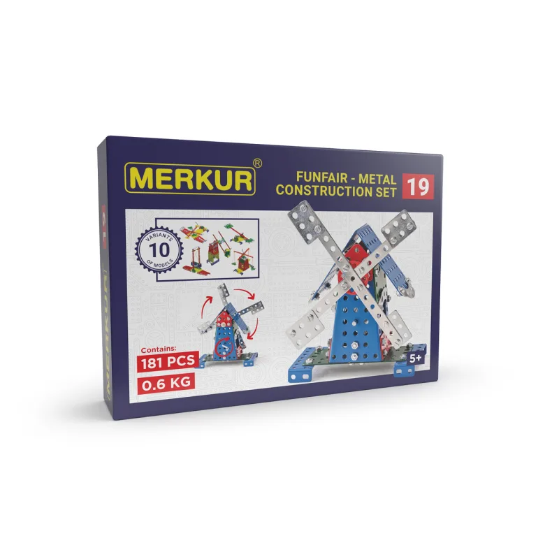 MERKUR - Stavebnice MERKUR - Stavebnica Merkur 019 Mlyn, 182 dielov, 10 modelov