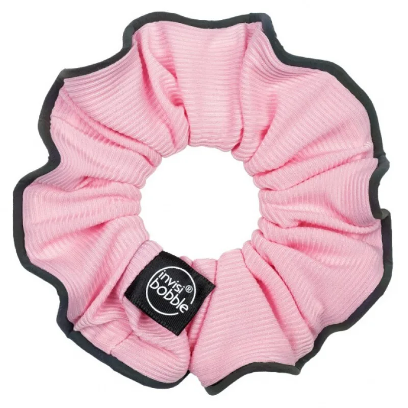 INVISIBOBBLE SPRUNCHIE Pink Mantra - Látková gumička do vlasov - ružová s čiernym okrajom