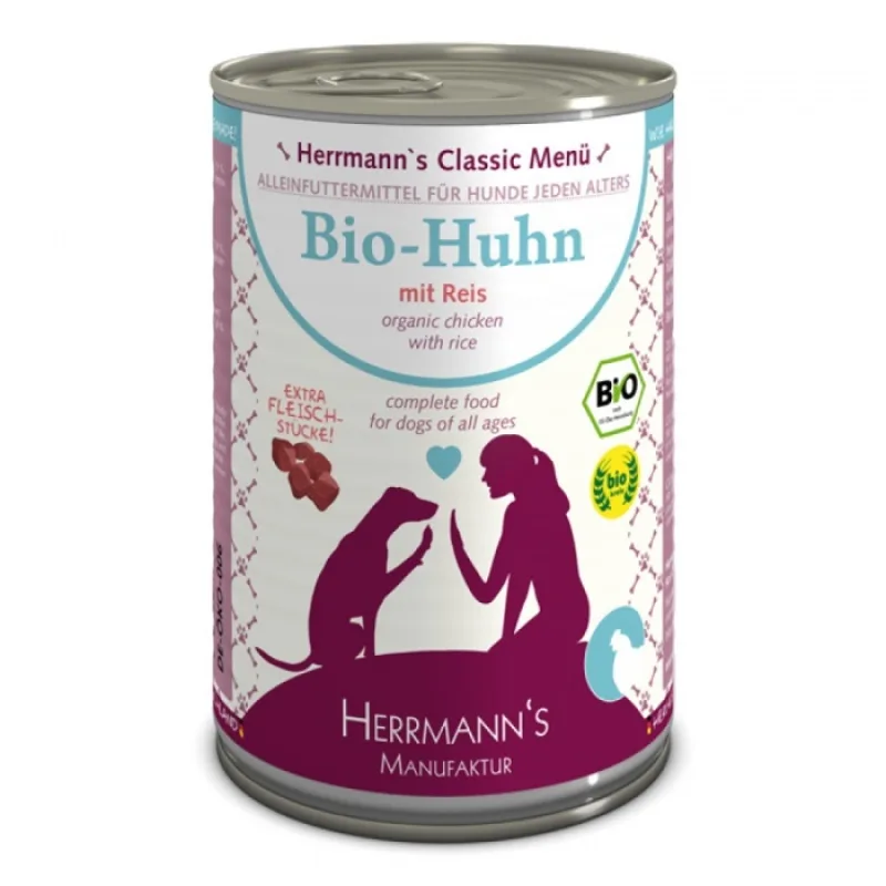 Herrmanns BIO Kuracie mäso s ryžou, konzerva 400 g